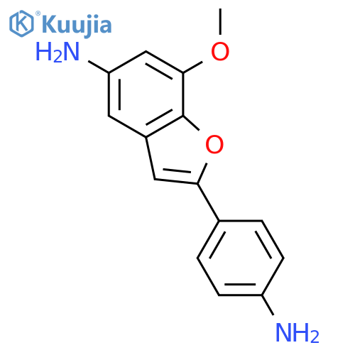 2-(4-aminophenyl)-7-methoxy-1-benzofuran-5-amine structure