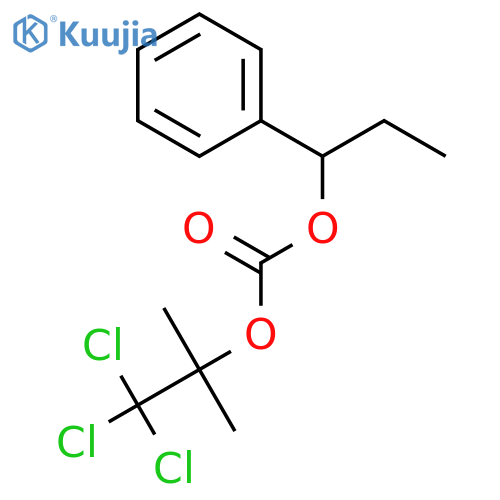Carbonic acid, 1-phenylpropyl 2,2,2-trichloro-1,1-dimethylethyl ester structure