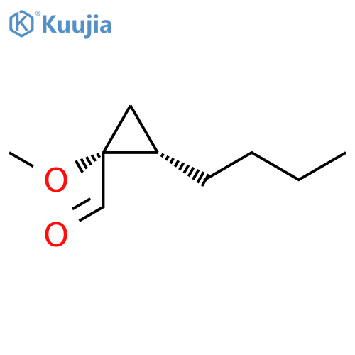 Cyclopropanecarboxaldehyde,2-butyl-1-methoxy-, (1R,2S)-rel- structure
