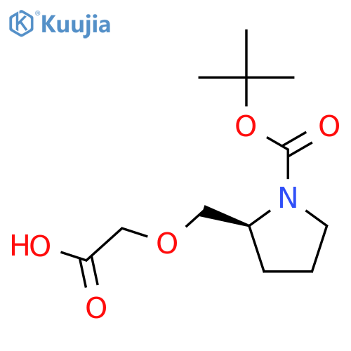 (S)-2-carboxymethoxymethyl-pyrrolidine-1-carboxylic acid tert-butyl ester structure