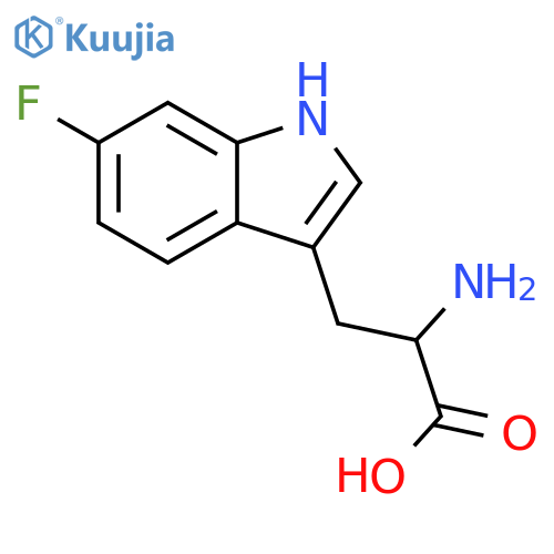(2S)-2-amino-3-(6-fluoro-1H-indol-3-yl)propanoic acid structure
