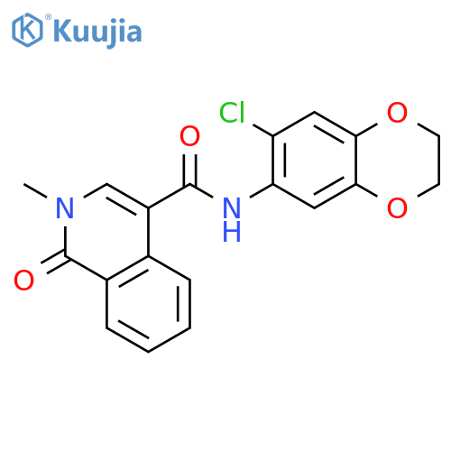 N-(7-chloro-2,3-dihydro-1,4-benzodioxin-6-yl)-2-methyl-1-oxo-1,2-dihydroisoquinoline-4-carboxamide structure