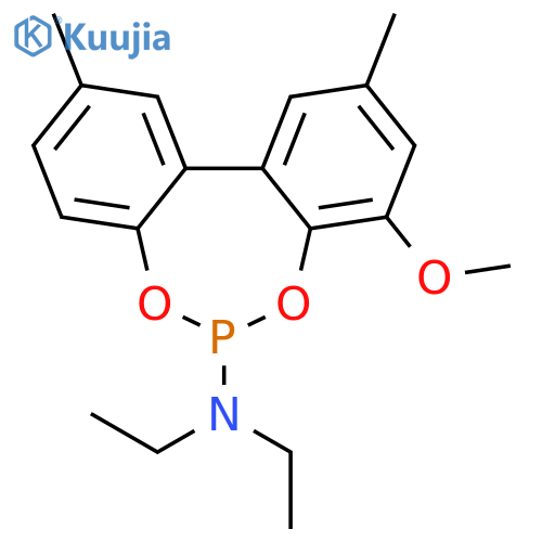 Dibenzo[d,f][1,3,2]dioxaphosphepin-6-amine, N,N-diethyl-4-methoxy-2,10-dimethyl- structure