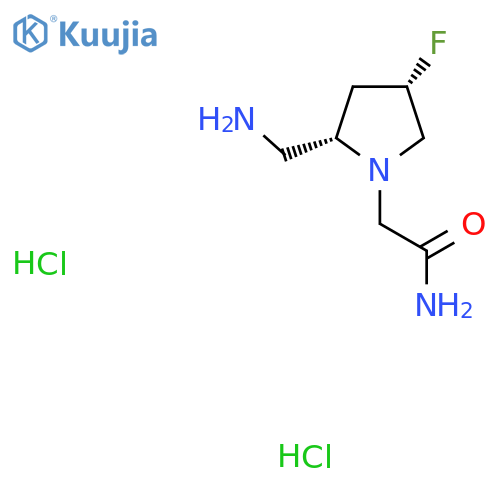 2-(2S,4S)-2-(aminomethyl)-4-fluoropyrrolidin-1-ylacetamide dihydrochloride structure