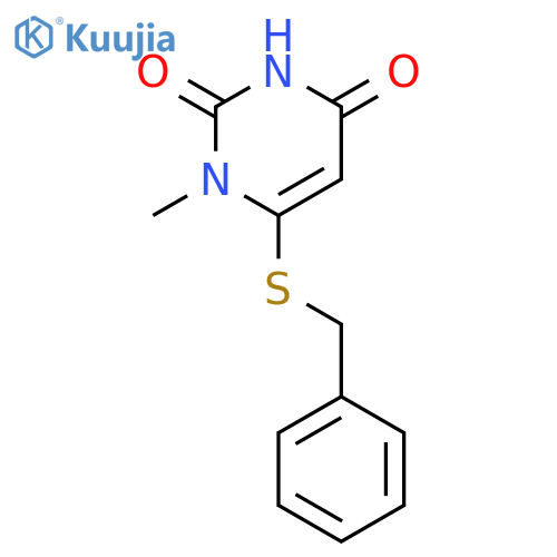 2,4(1H,3H)-Pyrimidinedione, 1-methyl-6-[(phenylmethyl)thio]- structure