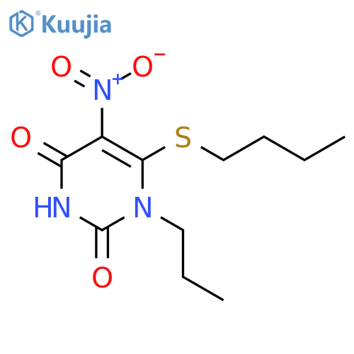2,4(1H,3H)-Pyrimidinedione, 6-(butylthio)-5-nitro-1-propyl- structure