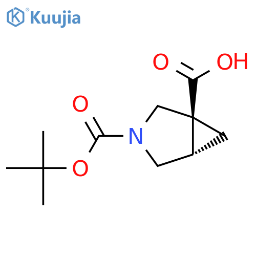 (1S,5S)-3-tert-butoxycarbonyl-3-azabicyclo[3.1.0]hexane-1-carboxylic acid structure
