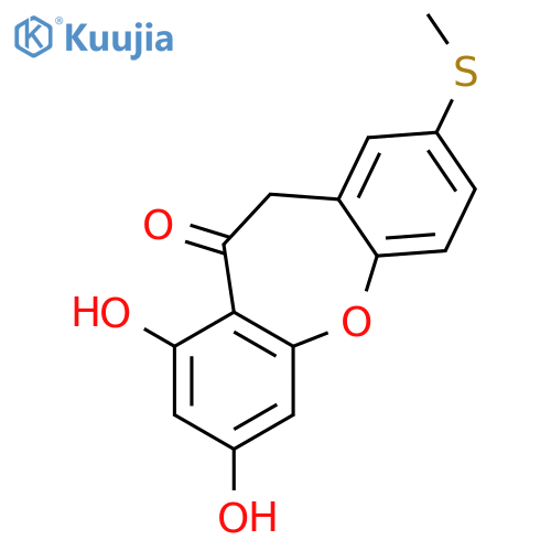Dibenz[b,f]oxepin-10(11H)-one, 7,9-dihydroxy-2-(methylthio)- structure