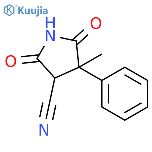 3-PYRROLIDINECARBONITRILE, 4-METHYL-2,5-DIOXO-4-PHENYL- structure