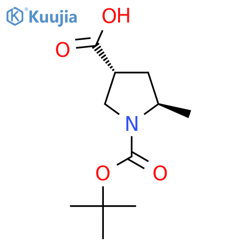 (3R,5R)-1-tert-butoxycarbonyl-5-methyl-pyrrolidine-3-carboxylic acid structure