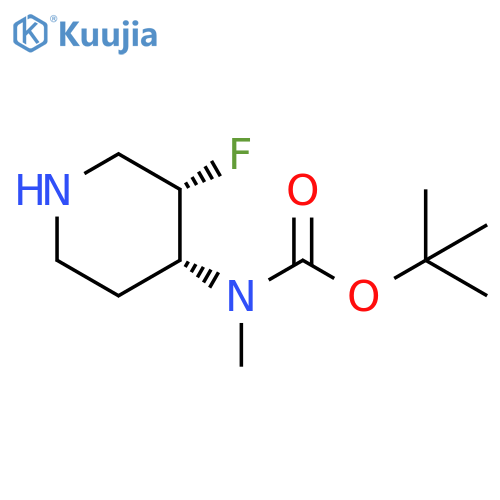 tert-butyl N-[(3S,4R)-3-fluoropiperidin-4-yl]-N-methylcarbamate structure