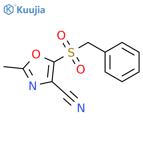 4-Oxazolecarbonitrile, 2-methyl-5-[(phenylmethyl)sulfonyl]- structure