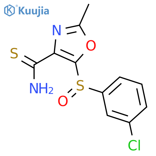 4-Oxazolecarbothioamide, 5-[(3-chlorophenyl)sulfinyl]-2-methyl- structure