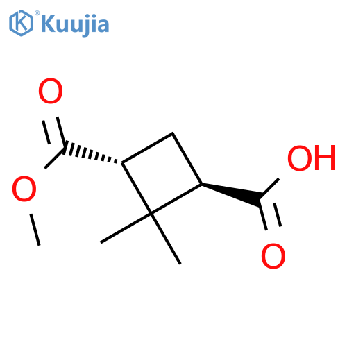 (1R,3R)-3-(methoxycarbonyl)-2,2-dimethylcyclobutane-1-carboxylic acid structure