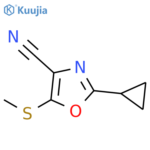 4-Oxazolecarbonitrile, 2-cyclopropyl-5-(methylthio)- structure