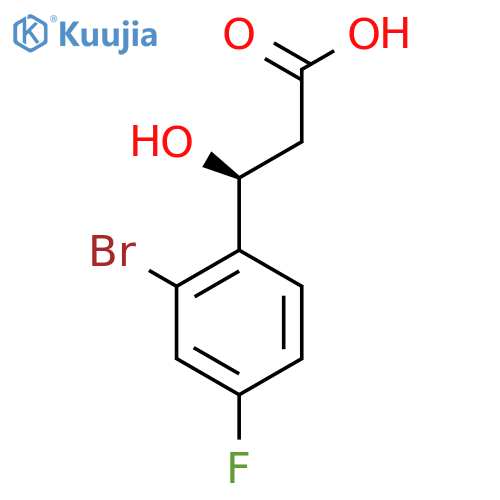 (3S)-3-(2-bromo-4-fluorophenyl)-3-hydroxypropanoic acid structure