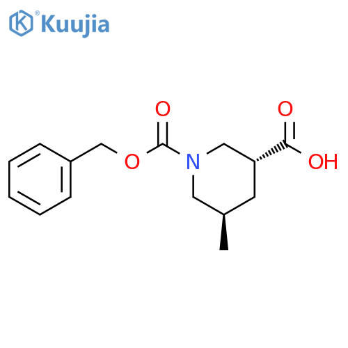 (3R,5R)-1-benzyloxycarbonyl-5-methyl-piperidine-3-carboxylic acid structure