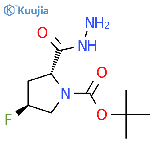 tert-butyl (2R,4S)-4-fluoro-2-(hydrazinecarbonyl)pyrrolidine-1-carboxylate structure