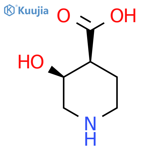 rac-(3R,4R)-3-hydroxypiperidine-4-carboxylic acid structure