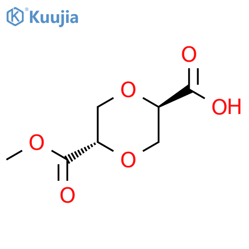 Rac-(2r,5s)-5-(methoxycarbonyl)-1,4-dioxane-2-carboxylic acid structure