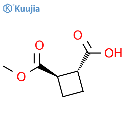 (1R,2R)-2-methoxycarbonylcyclobutanecarboxylic acid structure