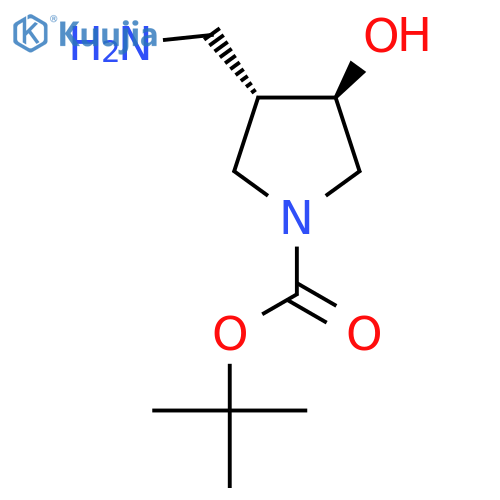 tert-Butyl (3S,4R)-3-(aminomethyl)-4-hydroxypyrrolidine-1-carboxylate structure