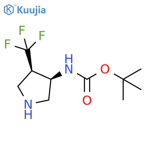tert-butyl N-[(3R,4R)-4-(trifluoromethyl)pyrrolidin-3-yl]carbamate structure