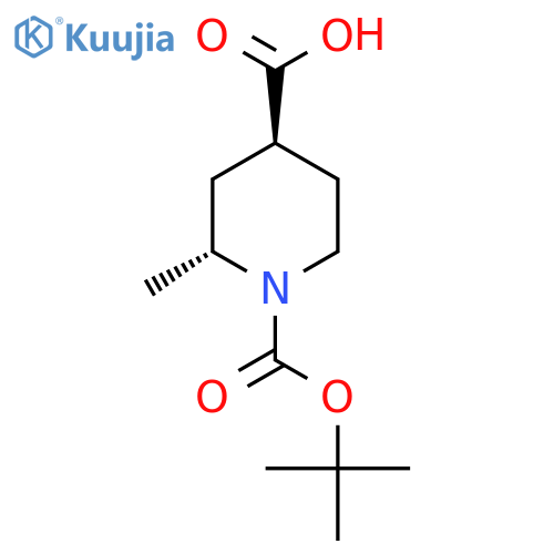 (2R,4S)-1-[(tert-butoxy)carbonyl]-2-methylpiperidine-4-carboxylic acid structure