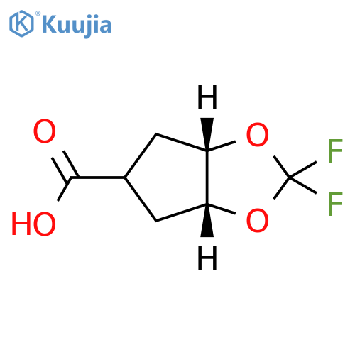 (3aR,6aS)-2,2-difluoro-hexahydrocyclopentad1,3dioxole-5-carboxylic acid structure