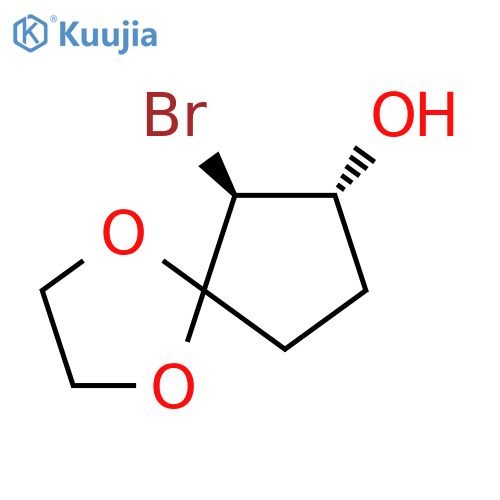 rac-(6R,7S)-6-bromo-1,4-dioxaspiro4.4nonan-7-ol, trans structure
