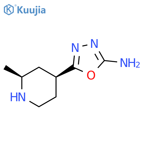 5-(2S,4S)-2-methylpiperidin-4-yl-1,3,4-oxadiazol-2-amine structure