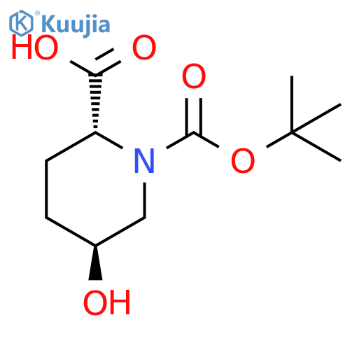 (2R,5S)-5-Hydroxy-piperidine-1,2-dicarboxylic acid 1-tert-butyl ester structure