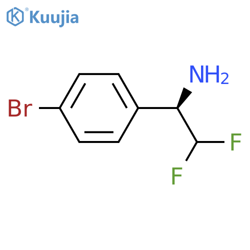 (1R)-1-(4-Bromophenyl)-2,2-difluoroethan-1-amine structure