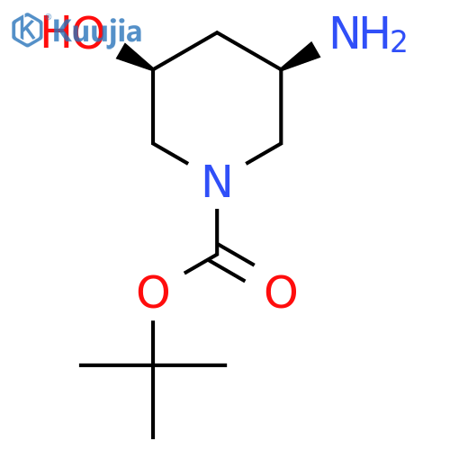 tert-butyl (3R,5S)-3-amino-5-hydroxy-piperidine-1-carboxylate structure