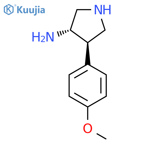 rac-(3R,4S)-4-(4-methoxyphenyl)pyrrolidin-3-amine structure