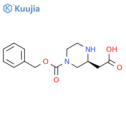 2-Piperazineacetic acid, 4-[(phenylmethoxy)carbonyl]-, (2S)- structure