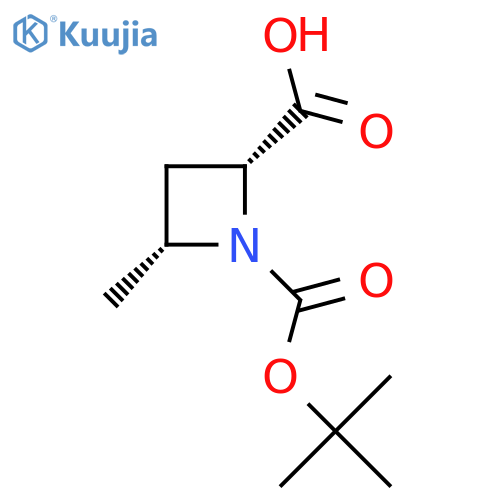 rac-(2R,4R)-1-[(tert-butoxy)carbonyl]-4-methylazetidine-2-carboxylic acid structure
