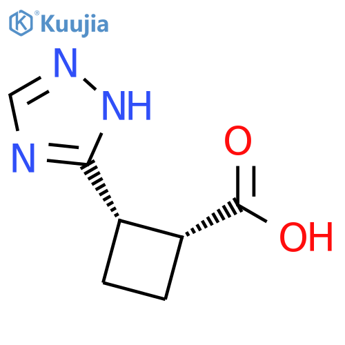 (1R,2S)-2-(1H-1,2,4-Triazol-5-yl)cyclobutanecarboxylic acid structure