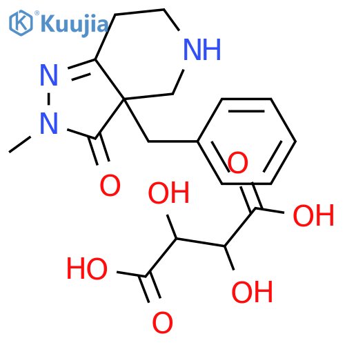 3A-BENZYL-2-METHYL-2,3A,4,5,6,7-HEXAHYDRO-3H-PYRAZOLO[4,3-C]PYRIDIN-3-ONE L-TARTARATE structure