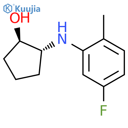 trans-2-[(5-fluoro-2-methylphenyl)amino]cyclopentan-1-ol structure