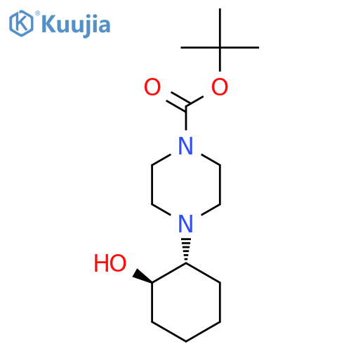 rac-tert-butyl 4-(1R,2R)-2-hydroxycyclohexylpiperazine-1-carboxylate structure