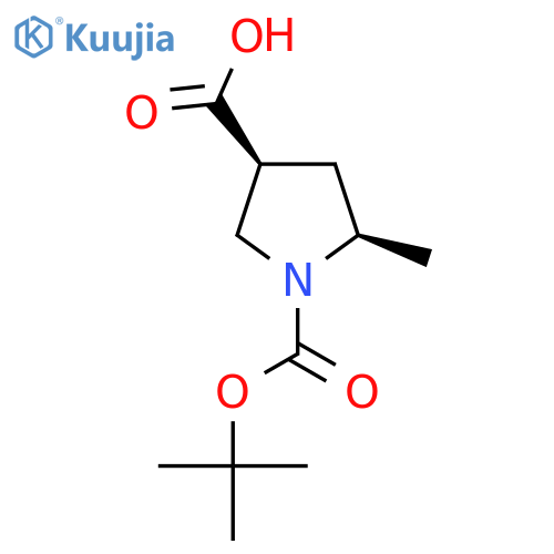 (3S,5R)-1-tert-butoxycarbonyl-5-methyl-pyrrolidine-3-carboxylic acid structure