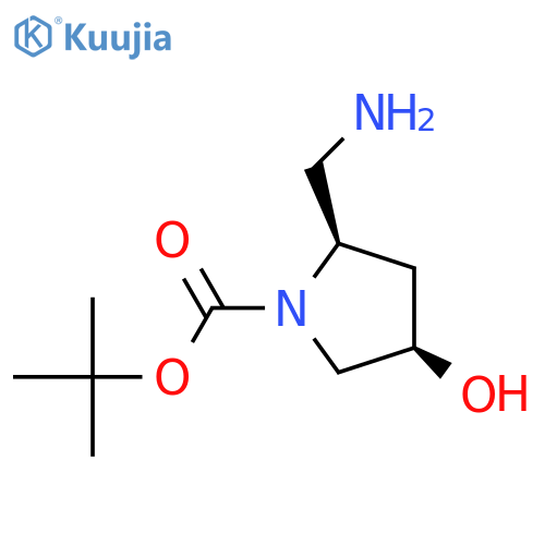 tert-butyl (2R,4R)-2-(aminomethyl)-4-hydroxypyrrolidine-1-carboxylate structure