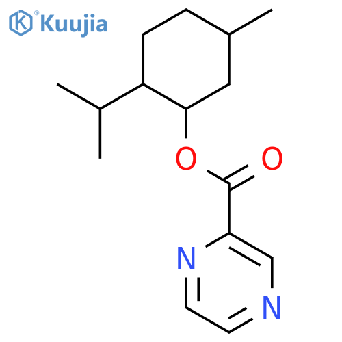 Pyrazinecarboxylic acid, 5-methyl-2-(1-methylethyl)cyclohexyl ester structure