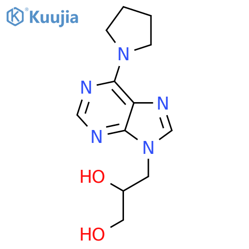 1,2-Propanediol, 3-[6-(1-pyrrolidinyl)-9H-purin-9-yl]- structure