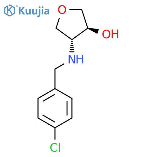 trans-4-{(4-chlorophenyl)methylamino}oxolan-3-ol structure