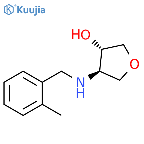 trans-4-{(2-methylphenyl)methylamino}oxolan-3-ol structure