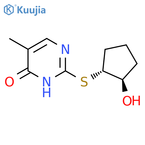 2-{[(1R,2R)-2-Hydroxycyclopentyl]sulfanyl}-5-methylpyrimidin-4-ol structure