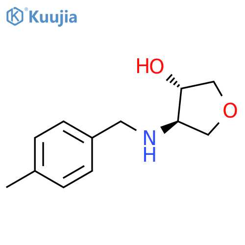 trans-4-{(4-methylphenyl)methylamino}oxolan-3-ol structure