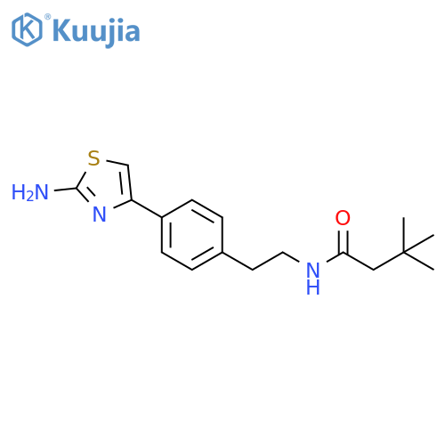 Butanamide, N-[2-[4-(2-amino-4-thiazolyl)phenyl]ethyl]-3,3-dimethyl- structure